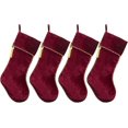 thumbnail image 2 of Dalrosia Christmas Stockings Green and Red Velvet Christmas Stockings with Tassel for Family Kids Decorations for Farmhouse Fireplace Hanging, 2 of 5