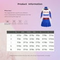 thumbnail image 7 of TiaoBug Women Girls Cheer Leader Uniform Dress Cheerleading Outfits Sparkle Long Sleeve Crop Top with Skirt Set Black&Blue L, 7 of 7