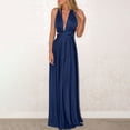 thumbnail image 6 of Xaqiouau Womens Multiway Convertible Maxi Dress Solid Deep V Neck Wrap Stretchy Long Formal Bridesmaid Dress For Wedding Party Evening Cocktail, 6 of 9