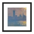thumbnail image 1 of Claude Monet Houses Of Parliament Sunlight Effect 8X8 Inch Square Wooden Framed Wall Art Print Picture with Mount, 1 of 4
