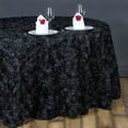 thumbnail image 6 of Efavormart 132" Wholesale Round Table Cover BLACK Grandiose Rosette 3D Satin Tablecloth For Wedding Party Event Decoration, 6 of 6