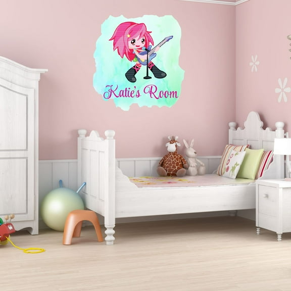 Personalized Watercolor Decal Living Room Wall Decal for Family Personalized Name Watercolor Background Cute Custom Name Décor - Size: 10 In x 10 In