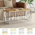 thumbnail image 4 of vidaXL Coffee Table 43.3"x17.7"x17.7" Stainless Steel and Glass, 4 of 7