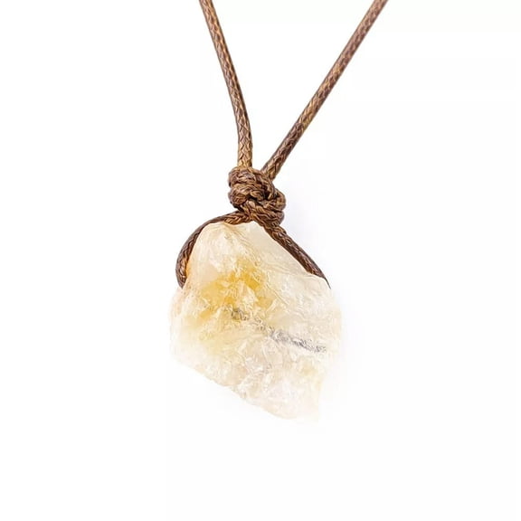 QQTDFG 1pc Natural Citrine Raw Stone Pendant Necklace Mineral Specimen-default