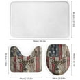 thumbnail image 3 of 4Pcs Deer American Flag Shower Curtain Set with Toilet Lid Cover Non-Slip Rugs for Bathroom, Animal Stripe USA Retro Shower Curtain Bathroom Sets with Hooks, 72x72 Inch, 3 of 8