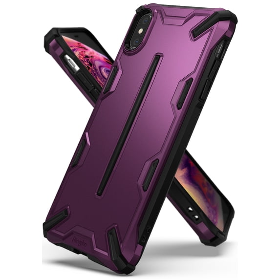 Ringke Dual-x Case Compatible with iPhone XS, Double Layer Heavy Duty Defense - Metallic Purple