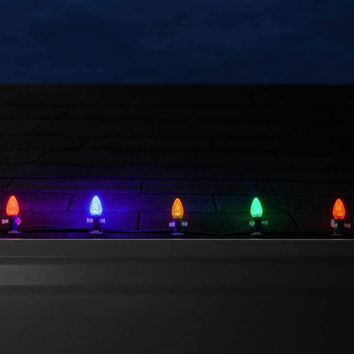 Opticore C7 LED Multicolor Christmas Lights, C7 Christmas Lights with Shatterproof Christmas Bulbs, 25 Lights, 25’