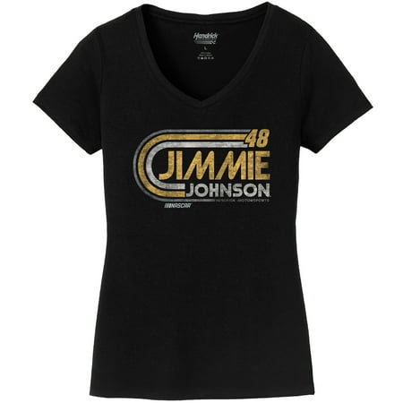 Jimmie Johnson Hendrick Motorsports Team Collection Women's Retro T-Shirt - Black
