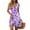 Purple, variant on Women's Summer Dress Deep V-Neck Sleeveless Casual Floral Print Pleated Hem Dress A-Line Ruffle Swinging Mini Dress 2025 Trendy
