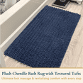 thumbnail image 2 of ComfiTime Bathroom Rugs, 24 x 44 in, 2000GSM Thick Slip-Resistant Chenille Bath Mat for Tub, Shower & Bathroom Floor, Machine Washable, Ultra Absorbent, Small or Long, White, Black, Gray, Blue, Brown, 2 of 9