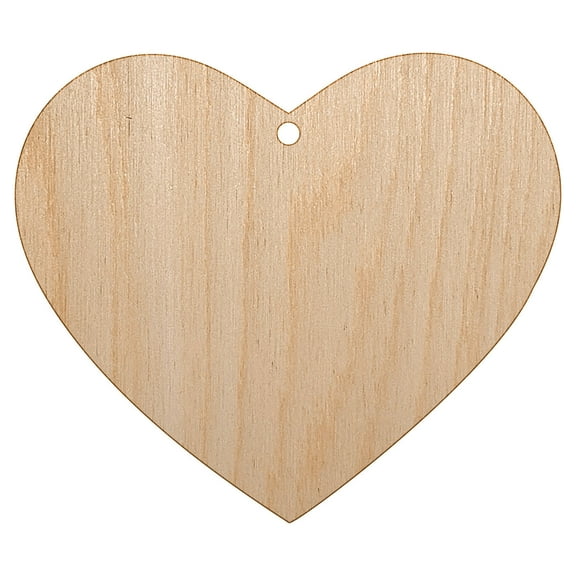 Heart Solid Wood Holiday Christmas Tree Ornament Unfinished DIY Pre-Drilled Craft