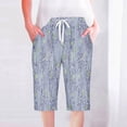 thumbnail image 3 of Mujeres Pantalones Cortos Casual Pata Recta Cordón Cintura Elástica, Suelta Y Cómoda Mujer Pantalones Cortos con Bolsillos, 3 of 5