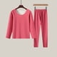 thumbnail image 3 of Sonducket Ropa interior térmica para mujer, 2 uds., cálida, agradable a la piel, gruesa, capa base, vellosa, ropa de invierno, pintura interior, combina conjuntos de ropa Rosado METRO Sonducket AP013391-01, 3 of 6