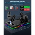 thumbnail image 6 of Upgrade Cooling Fan & Dual Charging Stand for Xbox Series X Console &Controller,Cooler Charger Station System for Series X with 15 RGB Lights,2 x 1400mAh Rechargeable Battery,Disc Accessories Storage, 6 of 9