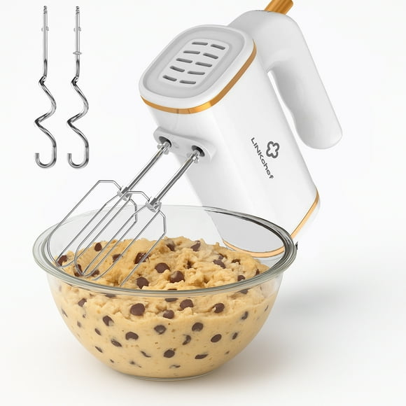LINKChef Batteur à Main Électrique Filaire à 5 Vitesses, Blanc