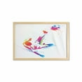 thumbnail image 1 of Soccer Wall Art with Frame, Soccer Man Kicks the Ball in the Air Watercolors Success Energy Feet Illustration, Printed Fabric Poster for Bathroom Living Room, 35" x 23", Multicolor, by Ambesonne, 1 of 2