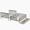 thumbnail image 4 of Bunk Beds Full Over Full with 2 Drawers Solid Wood Full Bunk Beds with Drawers and Stairway Full Length Guardrail, No Box Spring Needed, 4 of 7