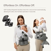 Bc Babycare Hexa Effortless Carrier, Ergonomic Carrier with Hip Seat Lumbar Support (Newborn to Toddler), Gray