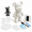 White+White+Black(Easy DIY), variant on Diy Fluid Bearting Kit - Art Pourt Set Full Drip Bears With Stray & Apron For Family Activity Date Night Holiday Gifts 9.05 In Gr