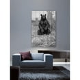 thumbnail image 4 of Marmont Hill "Bear in Hay BW" Painting Print on White Wood, 4 of 5