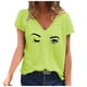 thumbnail image 1 of Gibobby Playeras Deportivas Camiseta casual Tops Moda de manga corta Impreso Verano Cuello en V Blusa de mujer（Amarillo， XXXXXL), 1 of 3