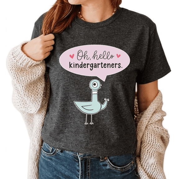 Godmerch Oh Hello Kindergarteners Crewneck Teacher Graphic Shirt, First Day of School Teacher Gifts, Back To School Tee