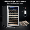 thumbnail image 2 of Ataucjin 20 Inch Wine Fridge, 52 Bottle Wine Cooler Refrigerator, 40-66°F Wine Refrigerator with Glass Door, Blue LED Light Wine Fridge, Wine Cellar Chiller w 7 Shelves, Freestanding Wine Fridge for H, 2 of 7