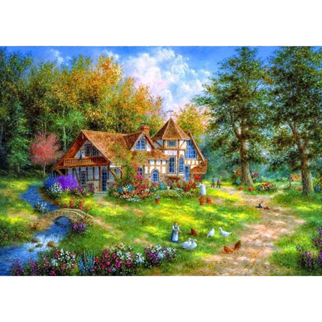 Taladro Pintura Diamante (DF3057) 5D DIY Casa Completa Bordado Mosaico Craft Kit (w657) 20X30cm FLhrweasw Nuevo