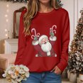 thumbnail image 2 of Towmus Christmas Sweatshirts for Women Plus Size Santas Printed Graphic Sweatshirts Crewneck Fall Pullover Tops, 2 of 6