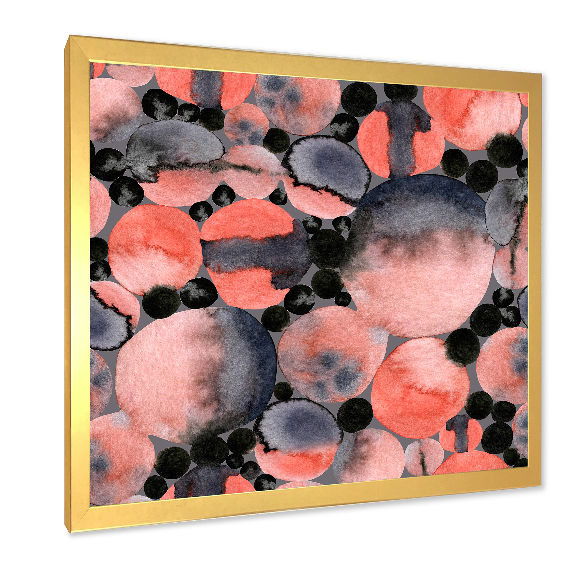 Designart 'Polka Dots Abstract Geometric Art' Modern Framed Art Print