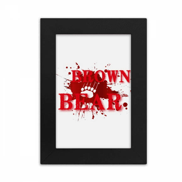 Outline Brown Bear Foot Desktop Photo Frame Picture Display Art Painting Exhibit