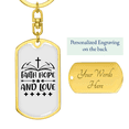 thumbnail image 3 of Faith Hope Cross Stainless Steel or 18k Gold Premium Swivel Dog Tag Keychain, 3 of 10