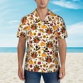 thumbnail image 2 of Bingfone Men's Short Sleeve Button Down Shirts Hawaiian turkey hat Pumpkin Printed Beach Shirt, 2 of 7