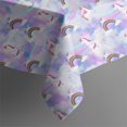 thumbnail image 4 of Purple Unicorn Rainbow Cloud Pattern Rectangle Tablecloth 60"x120",Waterproof Polyester Rectangle Table Cloth, Wipeable Spillproof Polyester Tablecloth for Dining, Camping, Indoor and Outdoor, 4 of 6