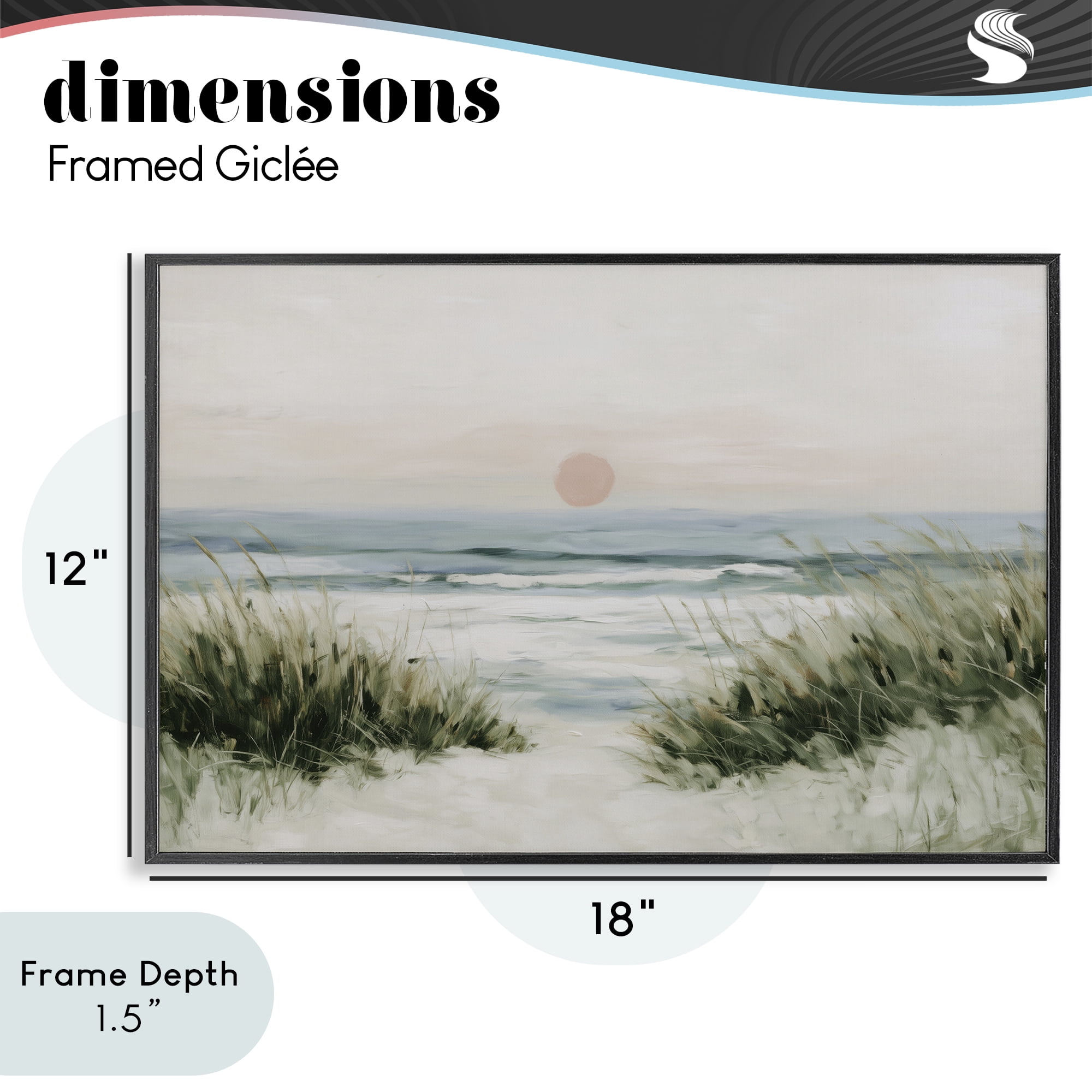 Stupell Industries Coastal Dunes with Wild Beach Grass Black Framed Giclee Art, design by Chromatic Storm Studio
