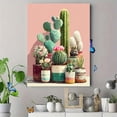 thumbnail image 4 of Pink Green Cactus Canvas Wall Art, Quirky Illustration Print, College Apartment Home Wall Decor, 4 of 8