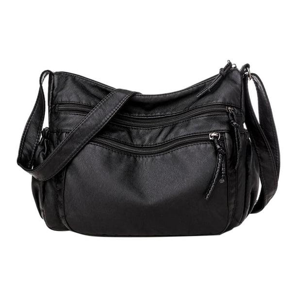 Bolso cruzado Sunnimix de piel sintética para mujer negro