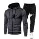 thumbnail image 3 of Nuevos conjuntos de Otoño Invierno de alta calidad para hombre, Sudadera con capucha y pantalones con cremallera, chándal informal, ropa deportiva masculina, ropa cálida, traje de sudor, 3 of 5