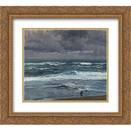 Joaquin Sorolla 2x Matted 22x20 Gold Ornate Framed Art Print 'Seascape'