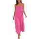 thumbnail image 3 of TaTaai Women's 2026 Summer Spaghetti Strap Ruffled Asymmetric Solid Maxi Dress Loose Beach Sundress for Daily & Vacation Gift, 3 of 9