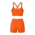 thumbnail image 5 of Staron Women's Bikini Set Vintage High Waisted Ruched Swimsuit Two Piece Bathing Suit Floral Print Stretchy Beach Vacation Pool Party, Orange S, 5 of 6