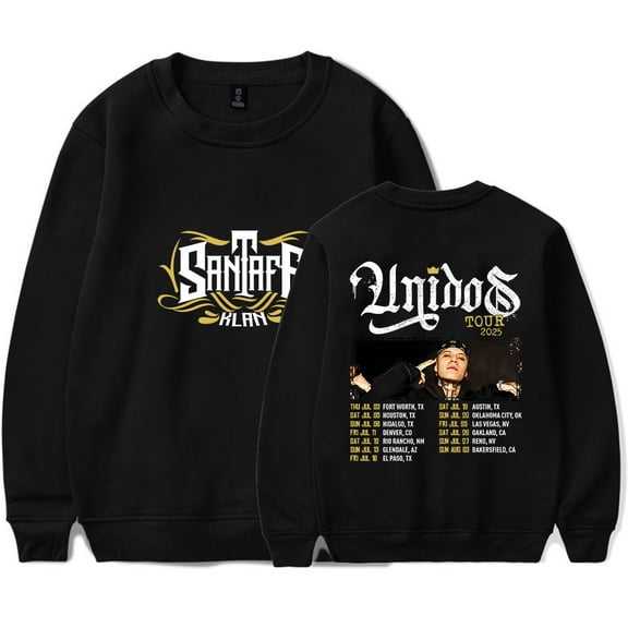 Santa Fe Klan Unidos Tour 2025 Merch Sweatshirt Women Men Casual Crewneck Long Sleeve Pullover Clothes
