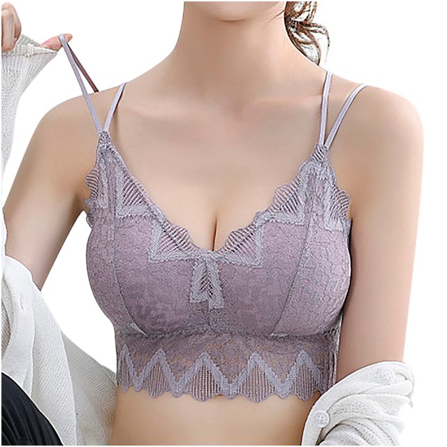 Sujetador de encaje de señora para mujer, sujetador deportivo de talla grande, ropa interior, copa de sujetador calada para Yoga Fridja nalpqowj33374