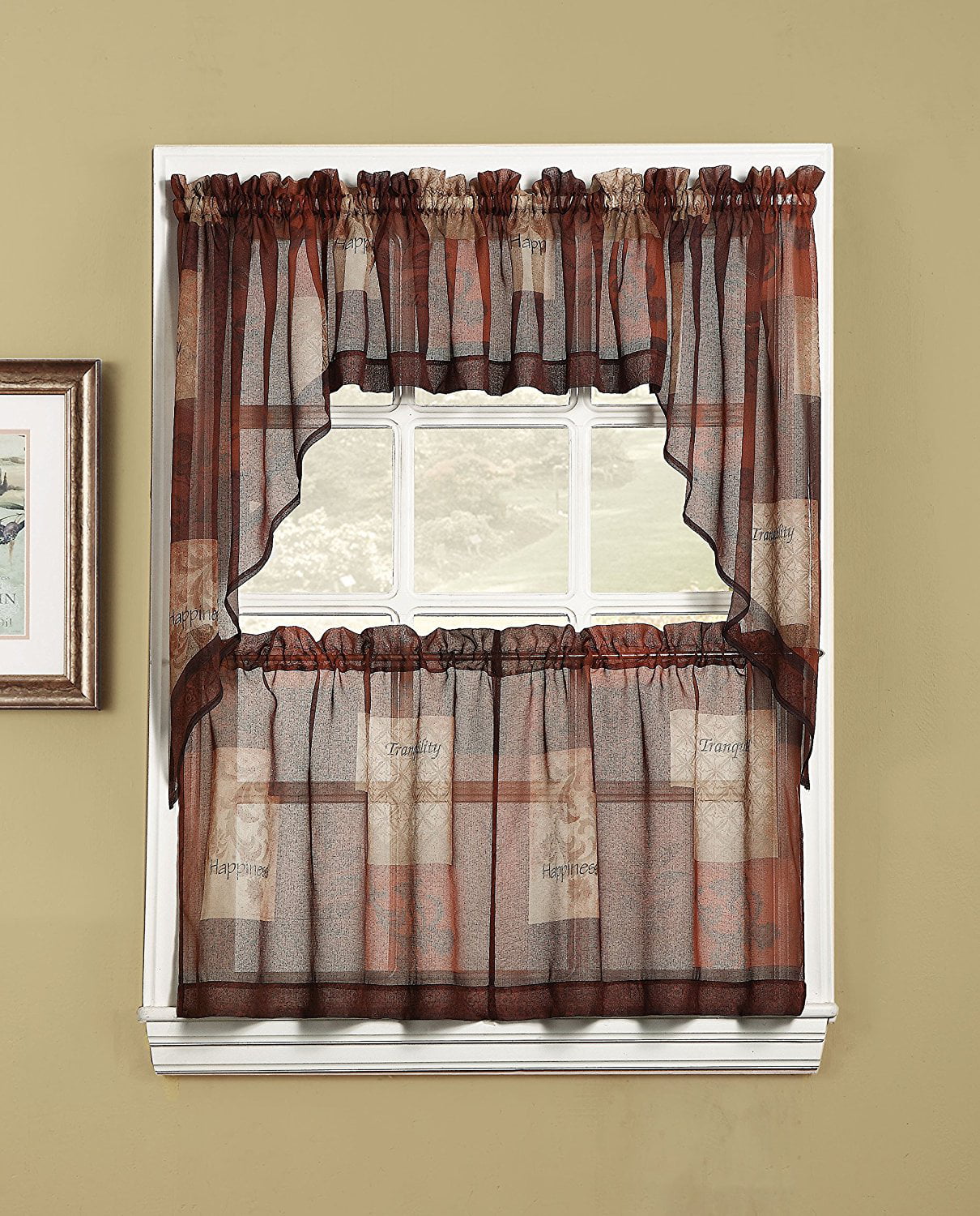 Tiers & swags sold separately Multi 56 by 24-Inch 918 Eden Kitchen Tier Curtains No