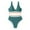 02-Blue, variant on Dezsed Women High Waisted V Neck Bikini Sets Tummy Control Swimsuits Color Block Two Piece Drawstring Bathing Suit Brown L