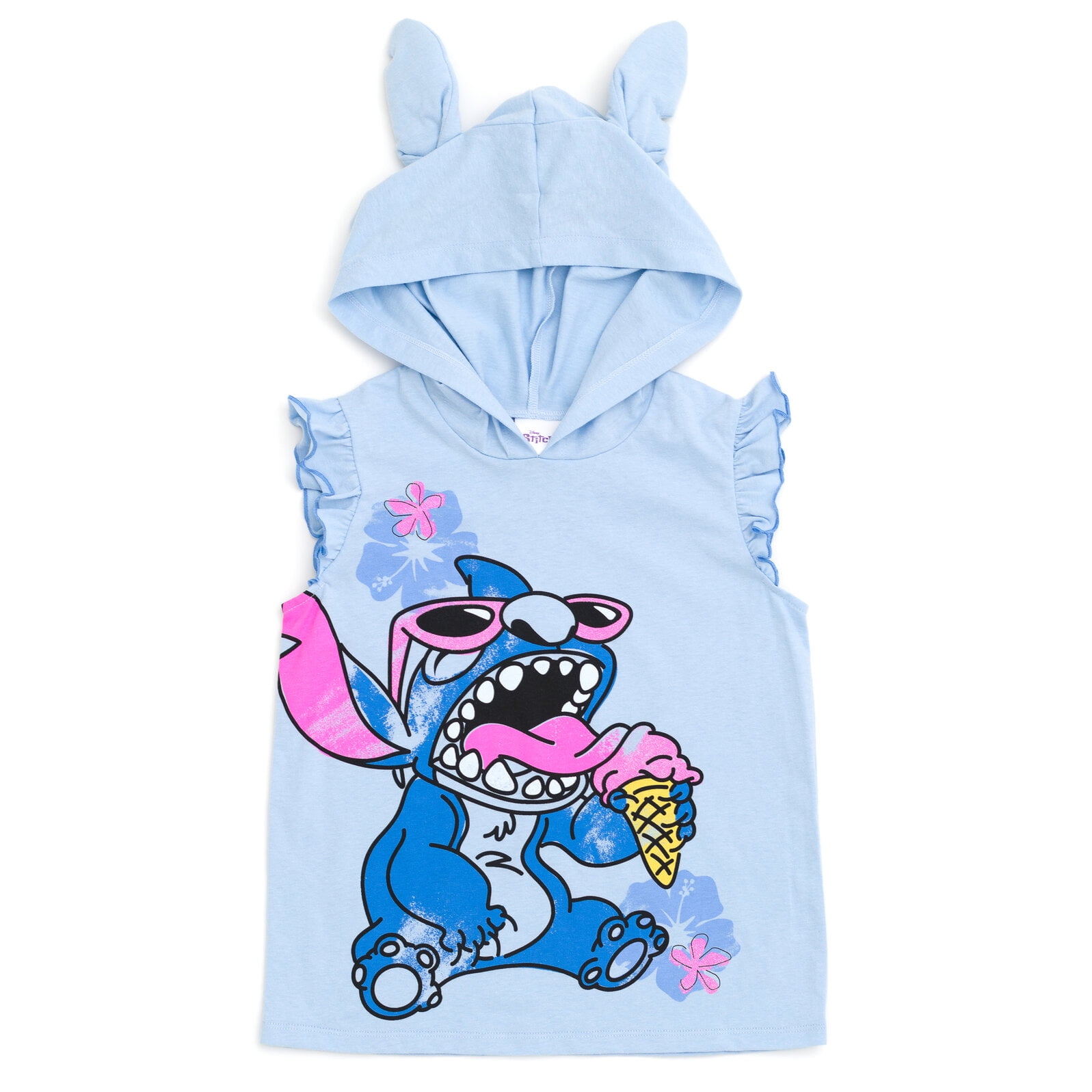 Disney Lilo & Stitch Little Girls Cosplay Tank Top and Active Retro Dolphin French Terry Shorts Little Kid to Big Kid