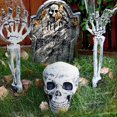 thumbnail image 2 of White Estaca de mano con calavera para Halloween, estaca de patio, cabeza de esqueleto realista, decoración de jardín, 2 of 5