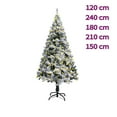 thumbnail image 3 of vidaXL Artificial Pre-lit Christmas Tree with Flocked Snow Xmas Tree Green, 3 of 24