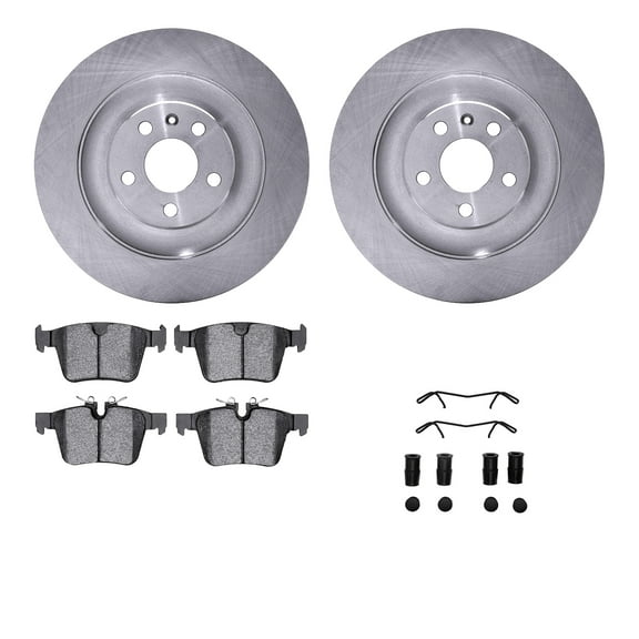 Dynamic Friction Company Rear Brake Rotors with 5000 Euro Ceramic Brake Pads includes Hardware 6612-27223