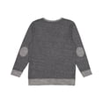 thumbnail image 2 of LAT Adult Unisex Harborside Mélange French Terry Crew Neck w/Elbow Patches, Smoke Melange, 2X, 2 of 2